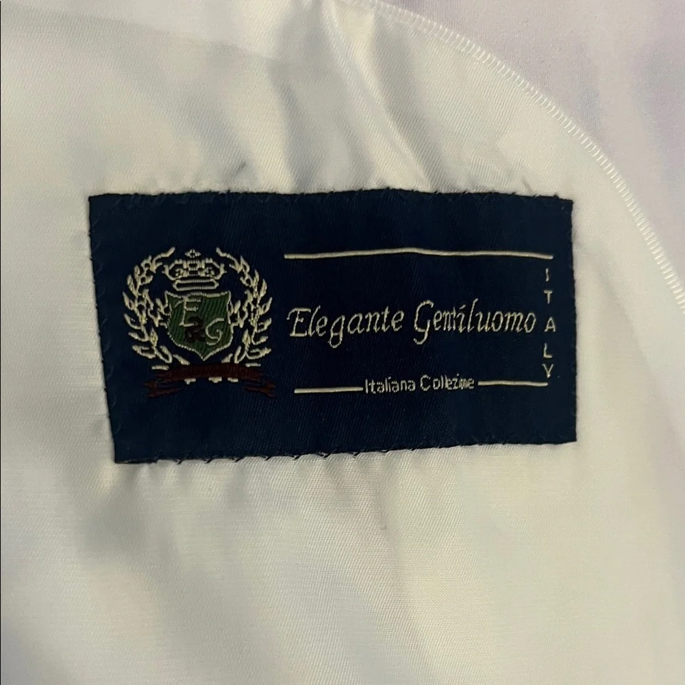 Men’s White Elegante Gentiluomo Italiana Collezione Suit Sz 43R.